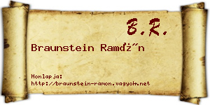 Braunstein Ramón névjegykártya